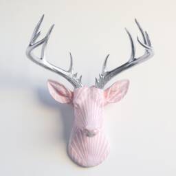 Faux Taxidermy Deer Head Fabric Wall Mount - Decor Blush Deco Fad6410/Fad6401 - thumbnail 1