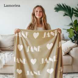 Personalized Name Blanket, Girl's Gift For Her, Birthday Gift, Baby's Christmas Youth Blanket With