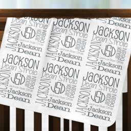 Personalized Baby Name Blanket, Monogrammed Newborn Blankets, Swaddle Receiving Handmade Unqiue Shower Gift, Milestone - thumbnail 3