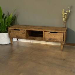 Tv/Media Unit Made From Reclaimed - Tv Wood Legs Drawers - thumbnail 3