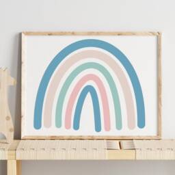 Scandi Rainbow Print - Nursery Kids Bedroom Playroom Girls Boys Kitchen Office - Unframed - thumbnail 2