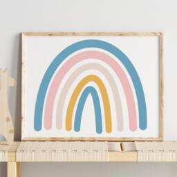 Scandi Rainbow Print - Nursery Kids Bedroom Playroom Girls Boys Kitchen Office - Unframed - thumbnail 3