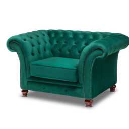Chesterfield Belmont Chair Plush Green Velvet - thumbnail 3