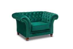 Chesterfield Belmont Chair Plush Green Velvet - thumbnail 1