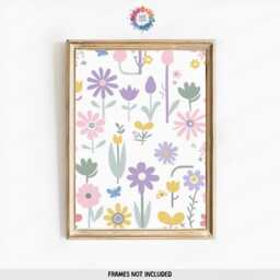 Girls Wildflower Nursery Prints - Set Of 3 - Baby Room Decor Personalised Wall Art Girl Floral Bedroom Toddler Playroom Picture - thumbnail 3