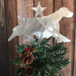 English Springer Spaniel, Dog Christmas Tree Topper, Star On Back, Holiday Decoration, Aluminum, Metal Art, Yard Stake Or Wall Hanging - thumbnail 4