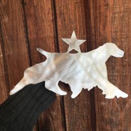 English Springer Spaniel, Dog Christmas Tree Topper, Star On Back, Holiday Decoration, Aluminum, Metal Art, Yard Stake Or Wall Hanging - thumbnail 3