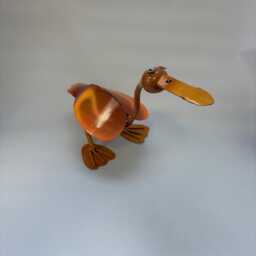 Handmade Painted Recycled Metal Figurine - Standing Duck - thumbnail 4