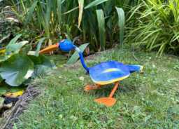 Handmade Painted Recycled Metal Figurine - Standing Duck