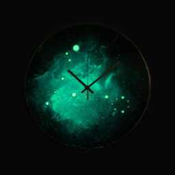 Pisces Star Constellation Glass Wall Clock Celestial Sky Art On Dark Blue Nebula Background - thumbnail 2