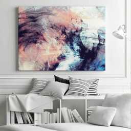 Abstract Canvas Wall Art Inky Blues & Pinks Design - thumbnail 2