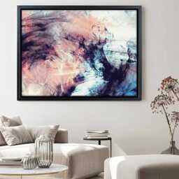 Abstract Canvas Wall Art Inky Blues & Pinks Design - thumbnail 3