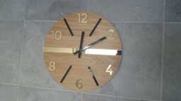 Wall Clock Wood Clock Large Wall Gift Decor Unique Oak Clocks Mirror Gold Black