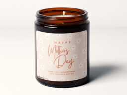 Mothers Day Gift Daisy Flowers Personalised Message Soy Wax Candle