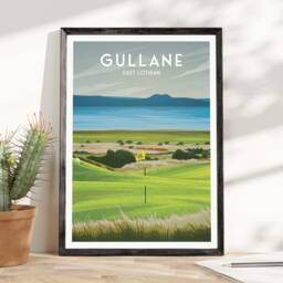 Gullane Golf Course No 3 - Travel Poster East Lothian Print Scotland Wall Art - thumbnail 3