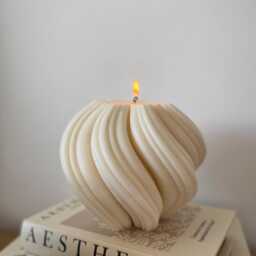 Handmade Swirl Soy Wax Candle Glam Home Decor Art - thumbnail 2