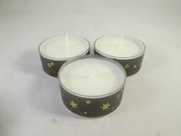 star Candles, Decorated Tea Lights, Washi Tealights, Snowflake Party Black Neutral Candles, Favours, Party Bags - thumbnail 1