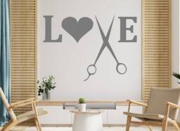 Hair Salon Scissors Wall Decal Stylist Decor, Hs019 - thumbnail 1