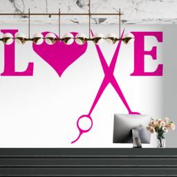 Hair Salon Scissors Wall Decal Stylist Decor, Hs019 - thumbnail 3