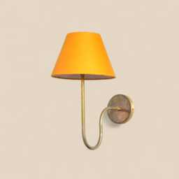 Brass Wall Lamp With Fabric Shade Handmade Vintage Sconce - thumbnail 2