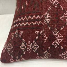 Vintage Turkish Kilim Pillow Cover, Handwoven Accent - 16x16 - thumbnail 3