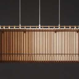 Large Wooden Kitchen Island Chandelier Lighting, Handmade Scandinavian Pendant Lamp - thumbnail 2