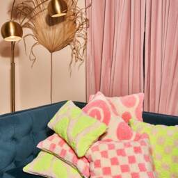 Neon Check Tufted Pillow, Gift For A Girl, Guy, Present, Home Decor, Dorm - thumbnail 3