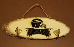 Eagles Key Holder Basswood Slice Wood Frame