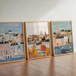 Set Of 3 Greenwich Posters, London Travel Prints, UK Wall Art Set, Historical Landmark Poster City Decor Gift For Home - thumbnail 2