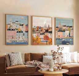 Set Of 3 Greenwich Posters, London Travel Prints, UK Wall Art Set, Historical Landmark Poster City Decor Gift For Home - thumbnail 1