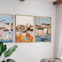 Set Of 3 Greenwich Posters, London Travel Prints, UK Wall Art Set, Historical Landmark Poster City Decor Gift For Home - thumbnail 3