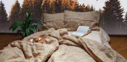 Terracotta/Burn Orange Organic Linen Duvet Cover Full Queen King Twin Double Sizes Christmas