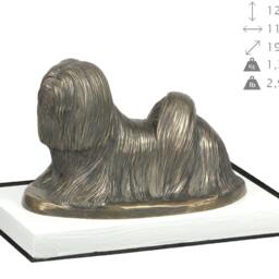 Lhasa Apso, Dog On White Wooden Base Statue, Limited Edition, Artdog - thumbnail 4