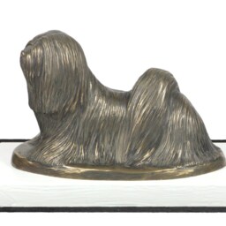 Lhasa Apso, Dog On White Wooden Base Statue, Limited Edition, Artdog - thumbnail 2