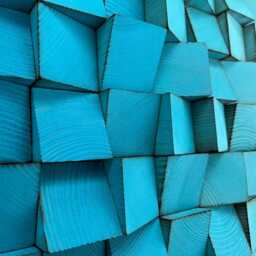 Handmade Wood Wall Art - Blue Green Sound Diffusser Ombre Decor - thumbnail 4