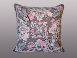 Spring Pillow - Pink/Grey With Black Polka Swirl - thumbnail 1