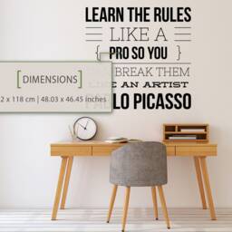 Break The Rules - Pablo Picasso Quote Vinyl Wall Decal Office Decor - thumbnail 2