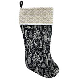 Rifle Paper Co Camont Menagerie Silhouette in Black Fabric Christmas Stocking - thumbnail 3