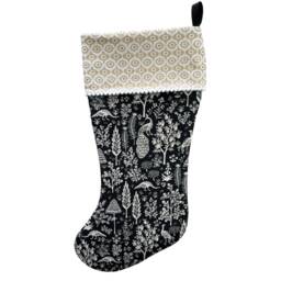 Rifle Paper Co Camont Menagerie Silhouette in Black Fabric Christmas Stocking - thumbnail 2