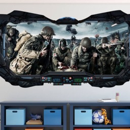 World War Ll 3D Spaceship Window Wall Decal - View From Wwll Art Peel & Stick Removable & Repositionable - thumbnail 2