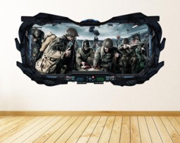 World War Ll 3D Spaceship Window Wall Decal - View From Wwll Art Peel & Stick Removable & Repositionable - thumbnail 1