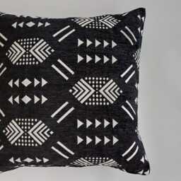 Moroccan Velvet Cushion Cover, Handmade Brocade Black Pillow Case, Decorative 20''x20''/50x50 cm - thumbnail 2