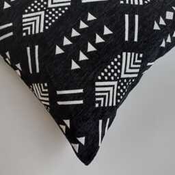 Moroccan Velvet Cushion Cover, Handmade Brocade Black Pillow Case, Decorative 20''x20''/50x50 cm - thumbnail 3