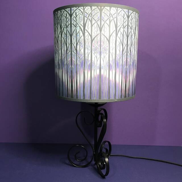Misty Trees Table Lamp Shade - Tree Branches Art Lampshade Calming Atmospheric Ceiling Or Light - image 1