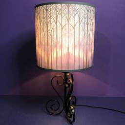 Misty Trees Table Lamp Shade - Tree Branches Art Lampshade Calming Atmospheric Ceiling Or Light - thumbnail 3