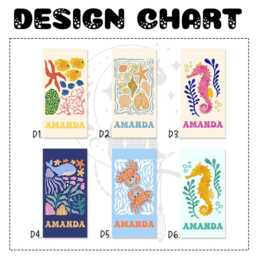 Marine Animal Personalized Beach Towel, Custom Name Towel For Baby/Kids, Preppy Girls Pool Kids Xmas Gift, Party Essentials - thumbnail 4