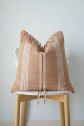 Brown Tribal Hemp Hand Woven Natural Dye Color Hmong Lumbar Pillow Cover - thumbnail 1