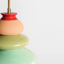 Pendant Ceramic Lamp, Hanging Lampshade, Handmade Design, Contemporary Artwork Creation, Unique Light Fixture Gift - thumbnail 3
