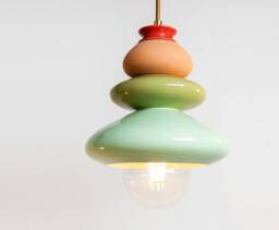 Pendant Ceramic Lamp, Hanging Lampshade, Handmade Design, Contemporary Artwork Creation, Unique Light Fixture Gift