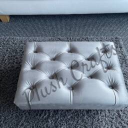 Hand Made Small Footstool/Coffee Table Brands New, Silver - thumbnail 3